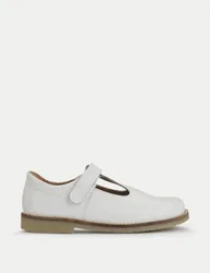 Kids' Leather Riptape T Bar Shoes (6 Small - 12.5 Small) White Female