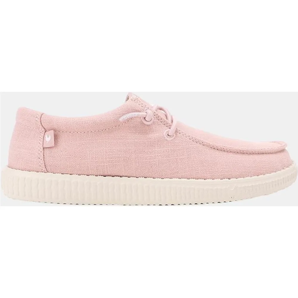 Zapatos planos confort de mujer tipo wallabi en algodón y lino - Walk In Pitas - FashionsVida
