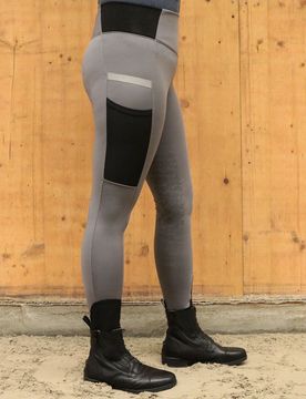Damen Reitleggings GRACE, light grey/black 46