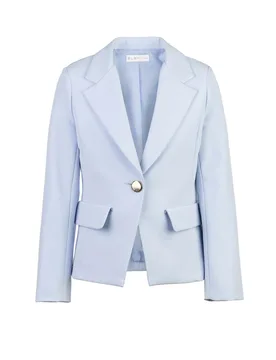 Blazer monopetto azzurro in cady - Elsy - FashionsVida