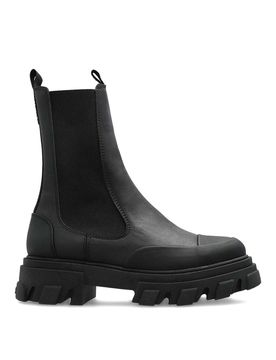 Ganni Stivali in pelle Mid Chelsea