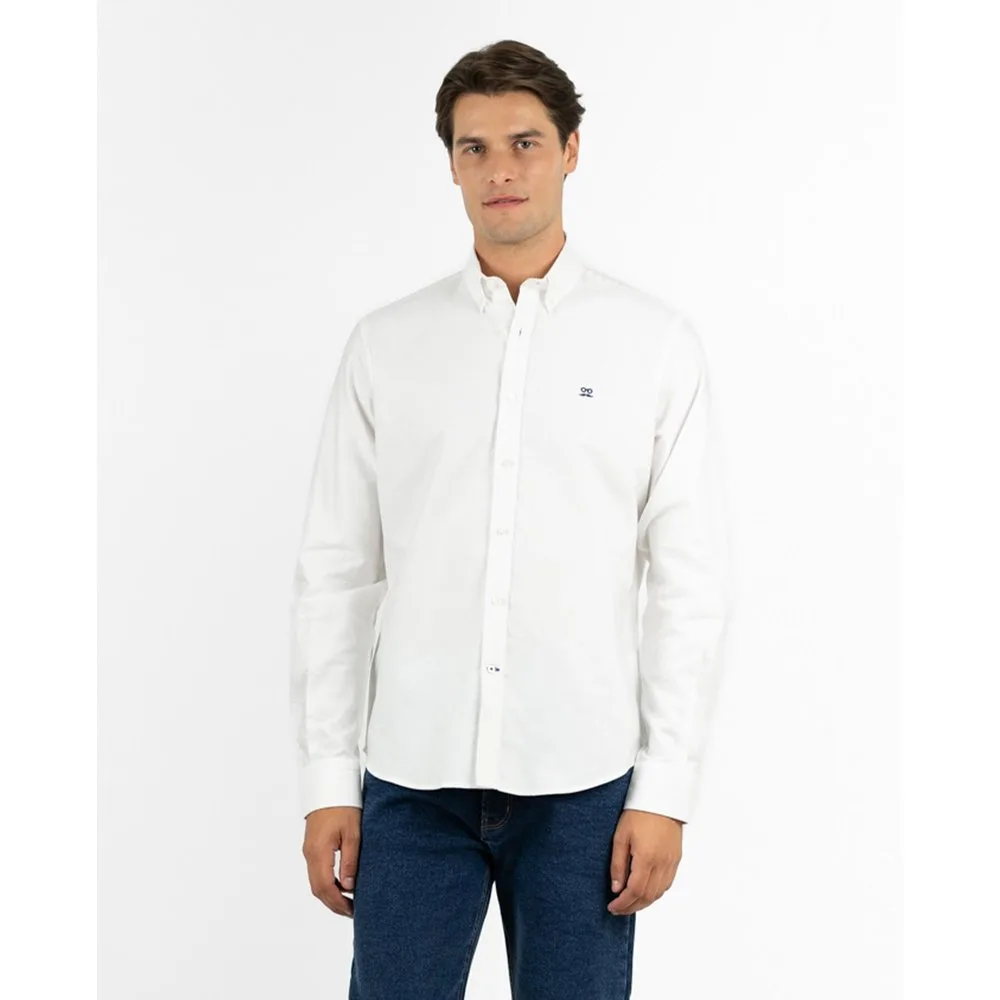 Camisa oxford de hombre slim de manga larga - Makarthy - FashionsVida