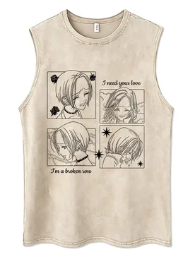 Anime Black Stones Nana I Need Your Love I'm A Broken Rose Vintage Washed Tank Tops Men Women Manga Y2k Sleeveless Vest T-shirt - Aliexpress - FashionsVida