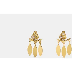 Pendientes de plata de ley con hojas decorativas