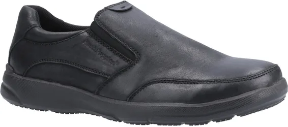 Mens Aaron Slip On Shoe - Black Leather - Size Uk 12