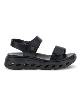 Sandali neri con strappi in velcro suola comfort G88382 40