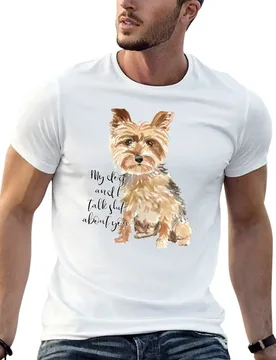 My dog and I talk sh*t about you YORKSHIRE TERRIER T-Shirt Heavy Duty Casual Work Tee - Aliexpress - FashionsVida