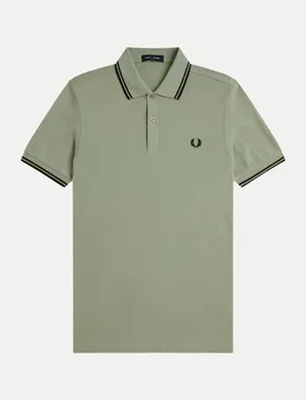 Poloshirt mit Doppelstreifen Grün L - Fred perry - FashionsVida