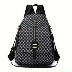 New Large Capacity PU Leather Commuting Backpack - Stylish and Functional