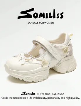 Sandalias deportivas casuales con plataforma de 5 cm para mujeres, pantuflas planas de playa lindas y de moda, ligeras y cómodas, adecuadas para cami - Shein - FashionsVida