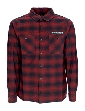 Camicia Manica Lunga Uomo Tilden Flannel L/s Shirt Maroon