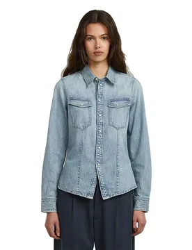 Chemise à Manches Longues Kick Slim Fit Sun Faded Pacific Blue XS