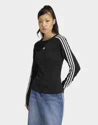 Womens SLIM SOLID SPIKE KNIT SWEATSHIRT - Nero, nero nero Donna taglia 2XS