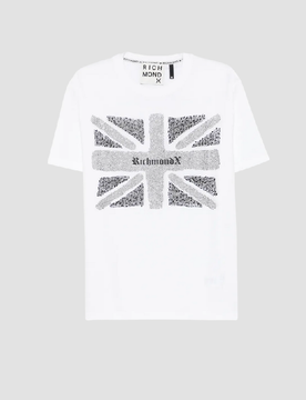 T-shirt con stampa uomo bianco