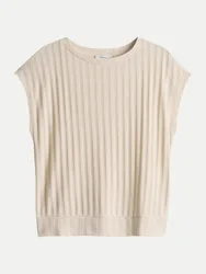 Jerseyshirt Sapino mit Rippenstruktur Beige 36