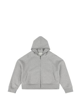 Zip-Up Hooded Sweatshirt with Front Pockets