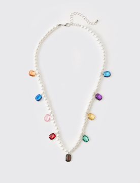 Herren Edelstein-Kunstperlen-Halskette Pearl