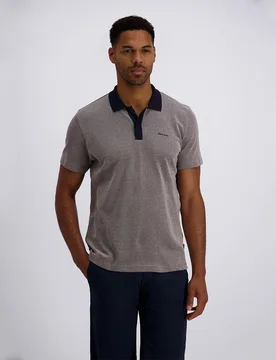 Polo estructura piqué de hombre regular fit tricolor azul - Pierre Cardin - FashionsVida