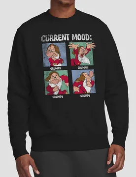 Snow White & The 7 Dwarfs Snow White Father'S Day Current Mood Grumpy Dad Sweatshirt, Black - Black - Size: S - Disney - FashionsVida
