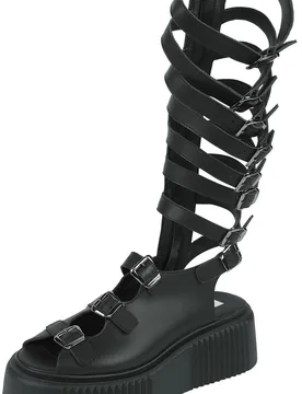 Gothic Sandale - Britney Vegan - EU36 bis EU41 - für Damen - Größe EU37 - schwarz - Frauen - female - Altercore - FashionsVida