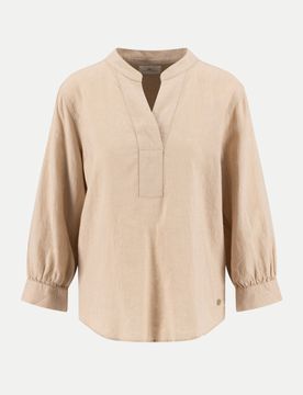 Bluse aus Leinen-Viskose-Mix Beige 42