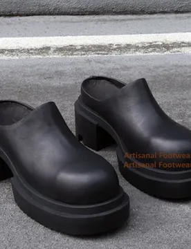 Thick Soled Height Increasing Mules Slippers Designer Low-Cut Slip On Slippers Spring Outdoor Leather Casual Shoes Men Shoes - Aliexpress - FashionsVida