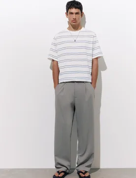 Tailored Fit Wide-Leg Trousers (Size: ) - Pull&bear - FashionsVida