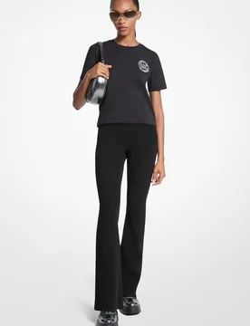 Camiseta de mujer de punto de algodón con adorno de logotipo - MICHAEL Michael Kors - FashionsVida