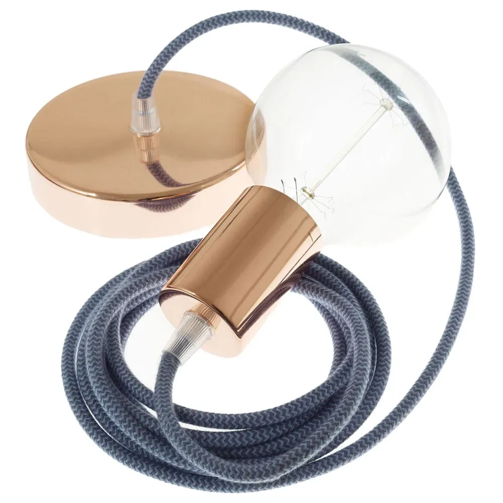 Cables Suspension Luminaire Rz25 Zigzag 1 M Diy Stone Grey / Ocean / Copper One Size - Creative - FashionsVida