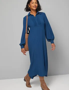 Women's Woven Pintuck Detail Trapeze Shirt Dress in Teal Size: 14 - Teal - Size: 14 - Wallis - FashionsVida