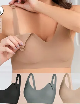Set de 3 sujetadores para embarazadas y lactancia, sujetadores de maternidad sin costuras con cierre frontal y soporte inalámbrico para todas las est - Shein - FashionsVida