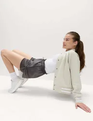 Varsity Super Soft Bomber Jacket Vanilla female