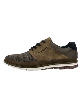 Scarpe beige scuro stringate con inserto in tessuto 3359250869005200 40