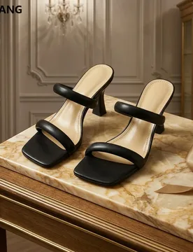 Summer Women's Slip-On Square Toe Thin Strap Heels, Chic Party High Heel Shoes, Breathable Comfortable Walking Sandals, Open - Aliexpress - FashionsVida
