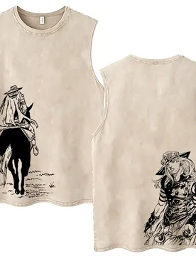 Anime Jojo Bizarre Adventure Steel Ball Run Vintage Washed Tank Tops Retro Manga Gyro Zeppeli Men Oversized Sleeveless T Shirt - Aliexpress - FashionsVida