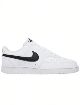 Court Vision Men's Sneakers White/White/Black DH2987-101 - Shein - FashionsVida