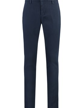Men's Cotton Chino Trousers with Roll-Up Ankle Cuffs