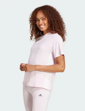Essentials Maglietta in cotone a 3 strisce S Clear Pink / White - Adidas - FashionsVida