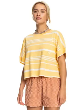 T-shirt à Manches Courtes Stripy Sand Flax Seaview Stripe Horizontal L