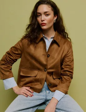 Cazadora de botones de mujer efecto ante - Vero Moda - FashionsVida