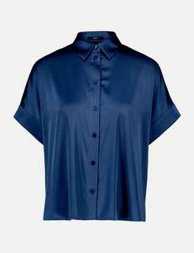 Zero Kurzarm-Bluse Blau 40