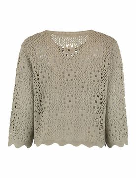 Strickpullover - 3/4 A SK Ma44ra - XS - für Damen - Größe XS - khaki - Frauen - female