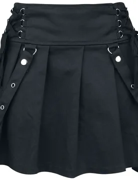 Gothic Kurzer Rock - Rebellious Skirt - S bis XXL - für Damen - Größe M - schwarz - Frauen - female - Poizen Industries - FashionsVida