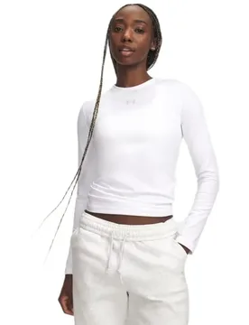 T-shirt à Manches Longues Coldgear Crew White / Halo Gray S - Under armour - FashionsVida