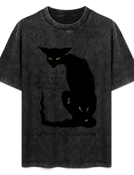 I'm Out of Estrogen and Have a Gun Any Questions Joke Funny Black Cat T-Shirt High Elasticity Sports Tee Shirt - Aliexpress - FashionsVida