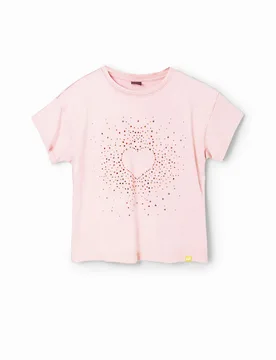 T-shirt cœur strass RED 5/6 female - Desigual - FashionsVida