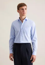 Regular Business Hemd Uni Blau 52