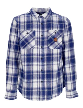 Camicia Manica Lunga Uomo Apex L/s Shirt Blue Check - Santa Cruz - FashionsVida