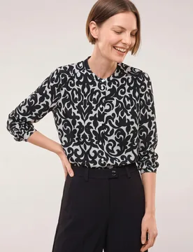 Bluse mit Seide, noch offen: Filter Passform#noch offen: Größenlauf, Farbe Schwarz, 38, mit edler Seide extra leicht Damen - Walbusch - FashionsVida