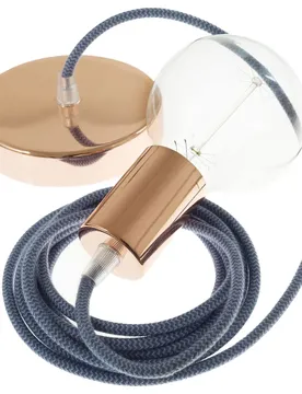 Cables Suspension Luminaire Rz25 Zigzag 50 Cm Stone Grey / Ocean / Copper One Size